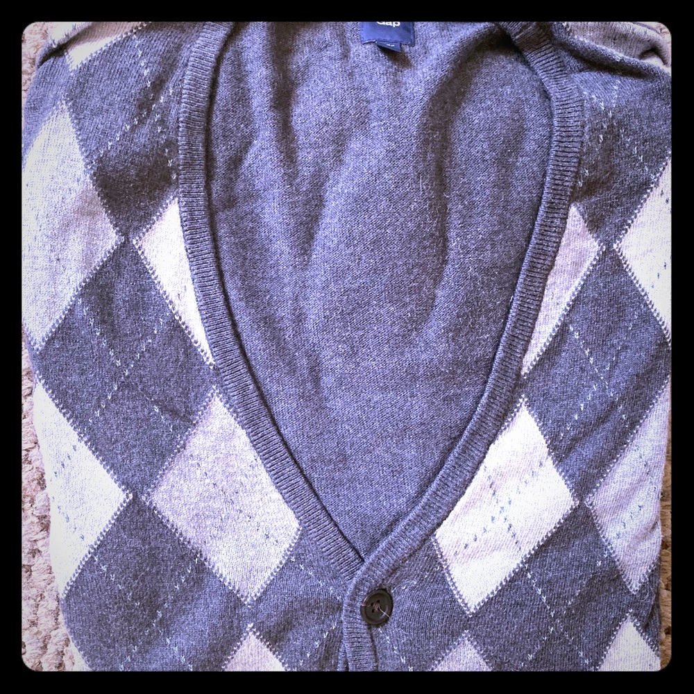 Gap argyle cardigan sweater